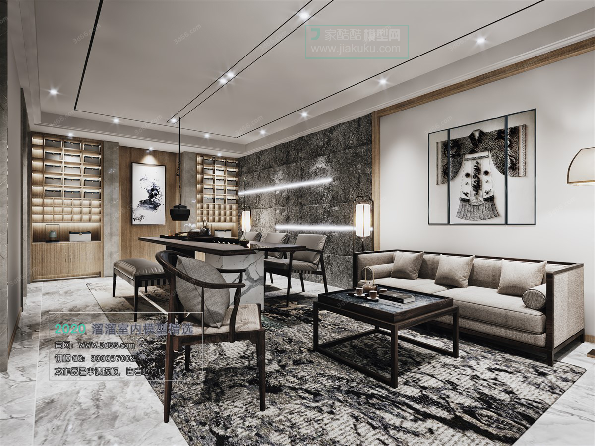 INTERIOR – 3D MODELS – CHINESE STYLE – 016 - thumbnail 1