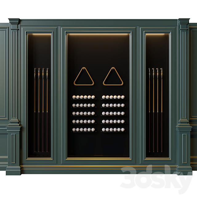 American style billiard cabinet 3DSMax File - thumbnail 1