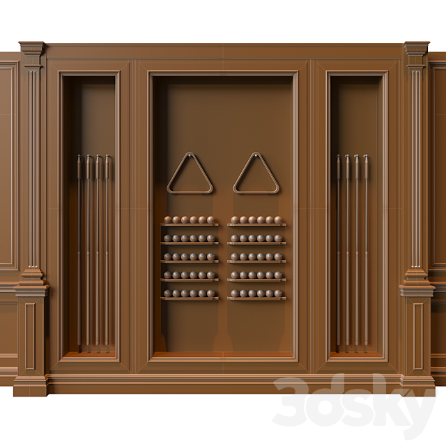 American style billiard cabinet 3DSMax File - thumbnail 2