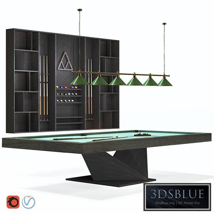 Billiard room set 3DS Max - thumbnail 3