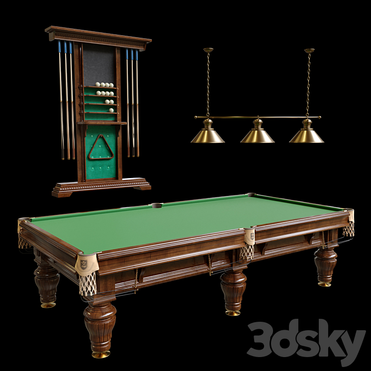 “Billiard table “”President””” 3DS Max - thumbnail 1