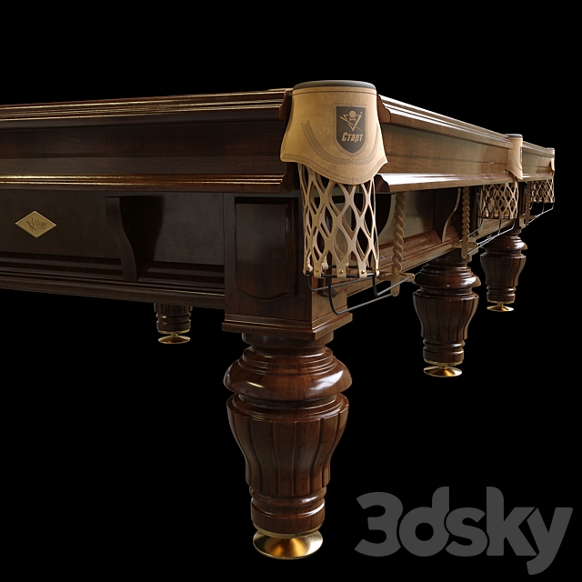 Billiard table “President” 3DS Max Model - thumbnail 2