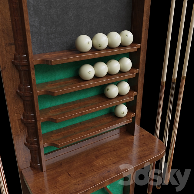 Billiard table “President” 3DS Max Model - thumbnail 4