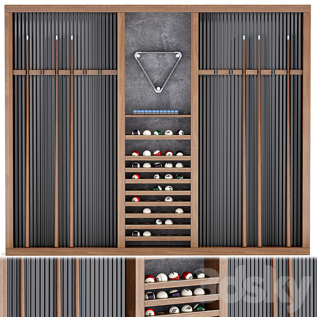 Billiard Wall Rack 3ds Max - thumbnail 2