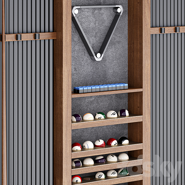 Billiard Wall Rack 3ds Max - thumbnail 3