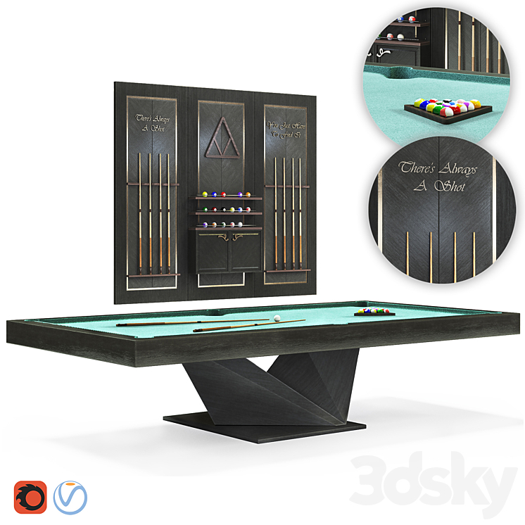 Billiardset 3DS Max Model - thumbnail 1