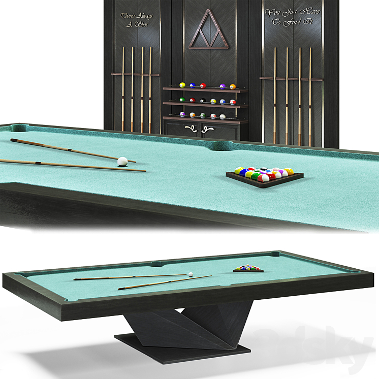 Billiardset 3DS Max Model - thumbnail 2