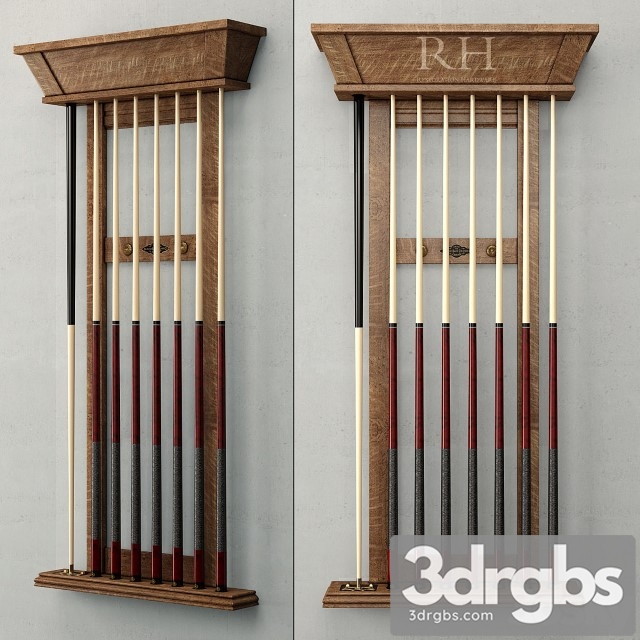 Brunswick Vintage 1906 Billiards Table Cue Rack 3dsmax Download - thumbnail 1