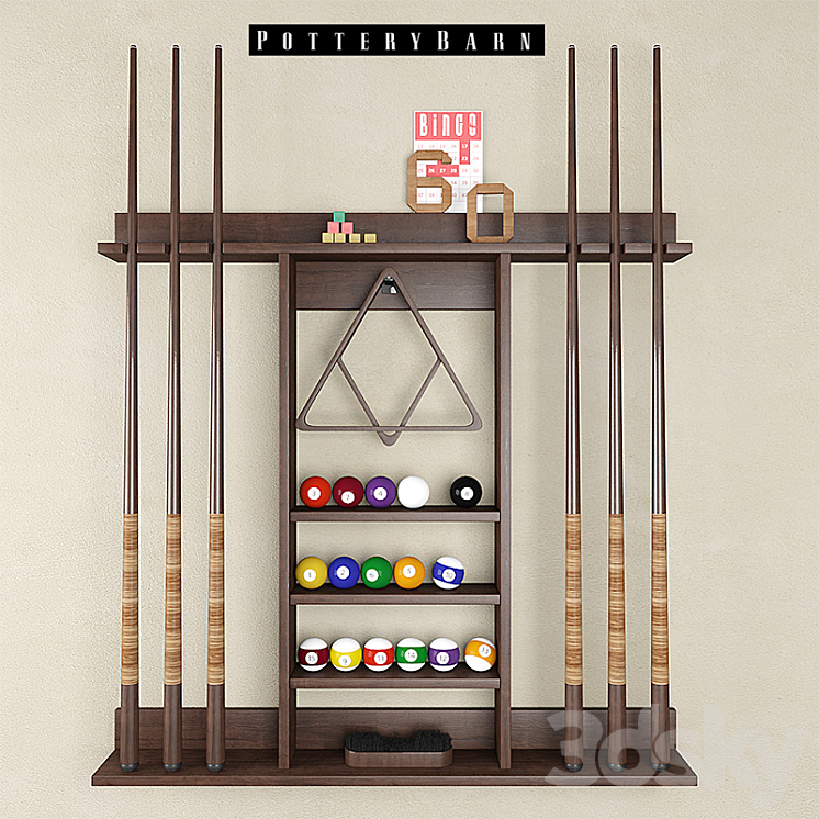 Cue Stick Storage Rack – Pottery Barn 3DS Max - thumbnail 1