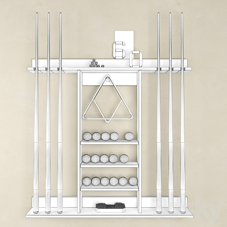 Cue Stick Storage Rack – Pottery Barn 3DS Max - thumbnail 2