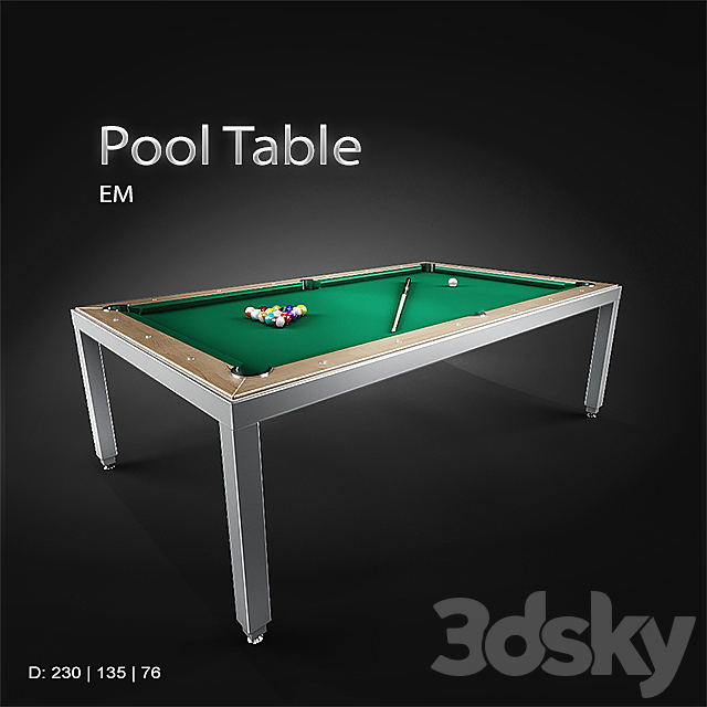 EM _ Pool Table 3DSMax File - thumbnail 1