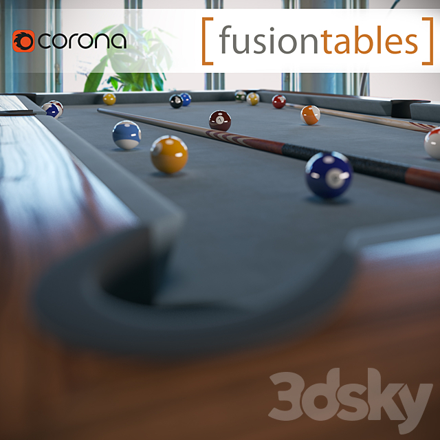 FUSIONTABLES METAL LINE Dining pools 3DS Max Model - thumbnail 2