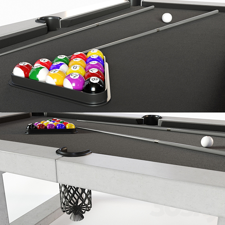 James De Wulf Pool Table 3DS Max - thumbnail 2