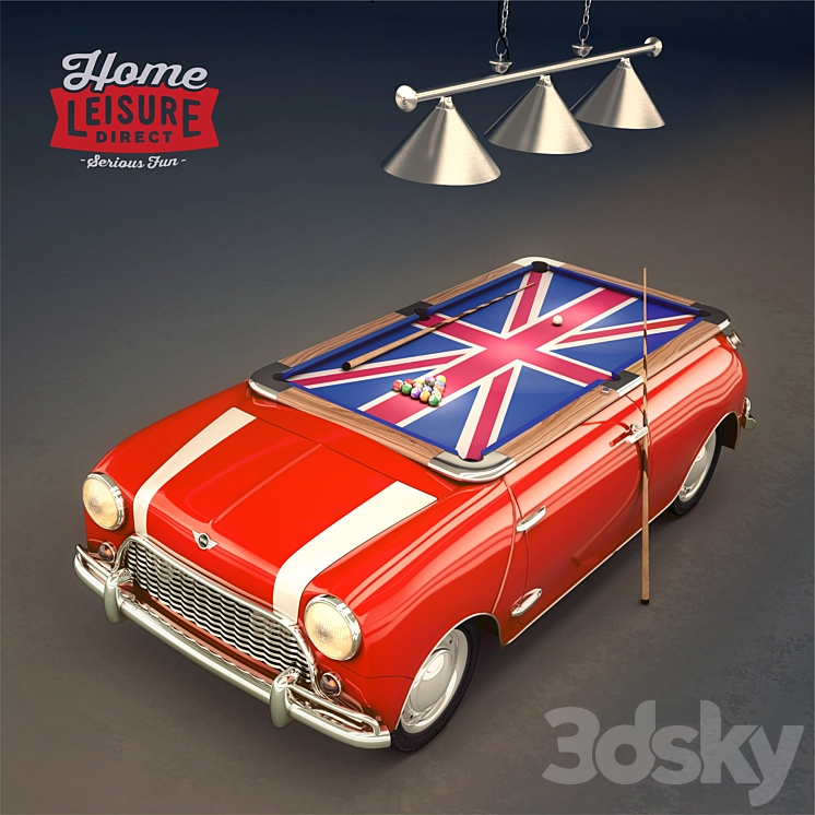 Mini-Cooper1965_pool_table 3DS Max Model - thumbnail 1