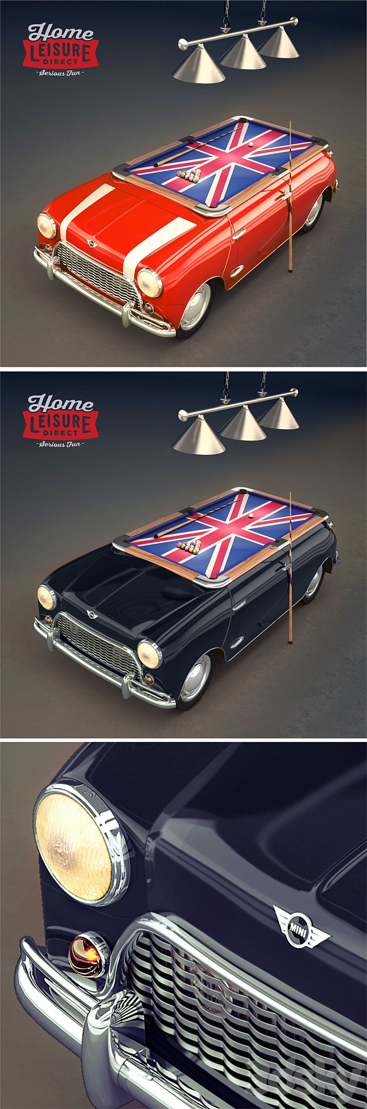 Mini-Cooper1965_pool_table 3DS Max Model - thumbnail 2