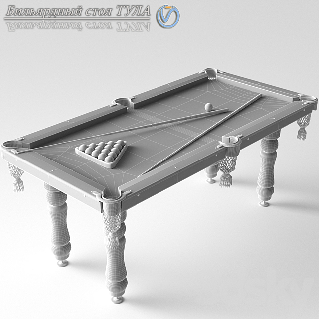 Pool table 7futov 3DS Max Model - thumbnail 3