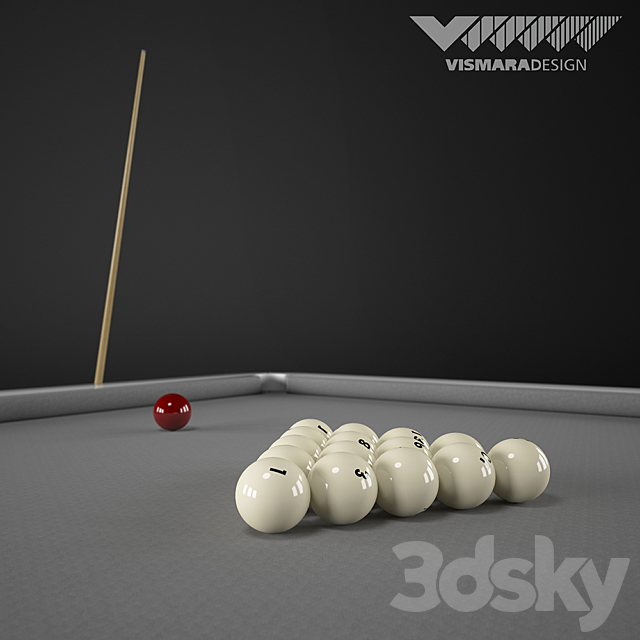 Pool table Vismara Design RUSSIAN POOL – ART DECO 3DS Max Model - thumbnail 3