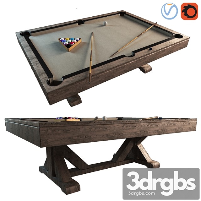 Pottery barn charleston pool table 3dsmax Download - thumbnail 1