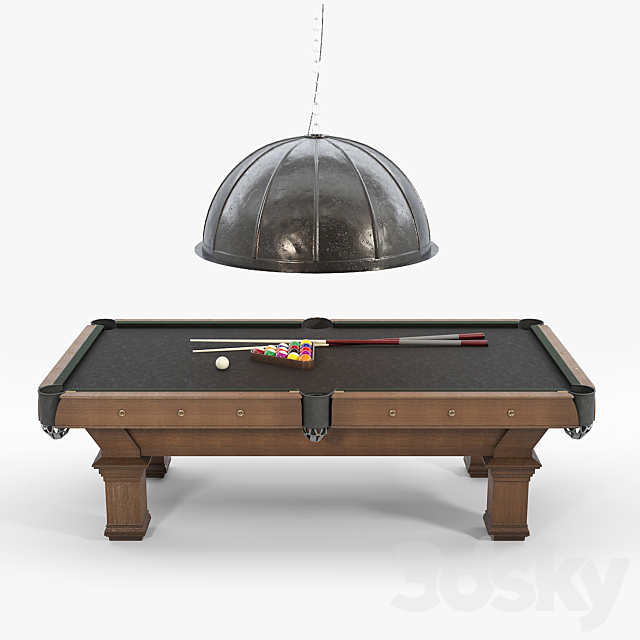 RH _ BRUNSWICK VINTAGE 1906 BILLIARDS TABLE 3DS Max Model - thumbnail 1