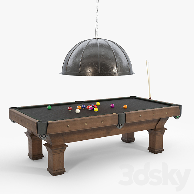 RH _ BRUNSWICK VINTAGE 1906 BILLIARDS TABLE 3DS Max Model - thumbnail 2