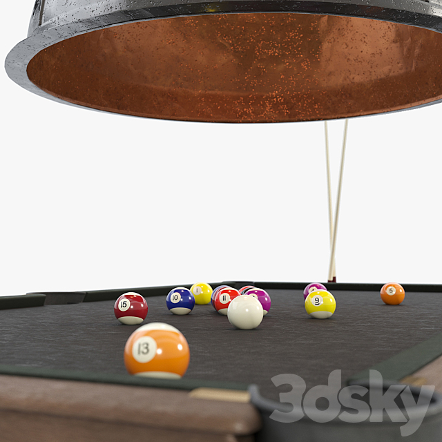 RH _ BRUNSWICK VINTAGE 1906 BILLIARDS TABLE 3DS Max Model - thumbnail 3