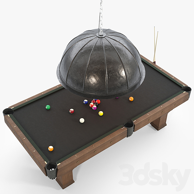 RH _ BRUNSWICK VINTAGE 1906 BILLIARDS TABLE 3DS Max Model - thumbnail 4