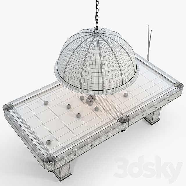 RH _ BRUNSWICK VINTAGE 1906 BILLIARDS TABLE 3DS Max Model - thumbnail 5