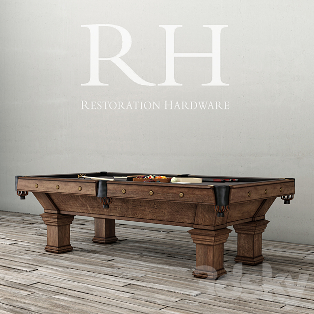 RH _ BRUNSWICK VINTAGE 1906 BILLIARDS TABLE 3DSMax File - thumbnail 1