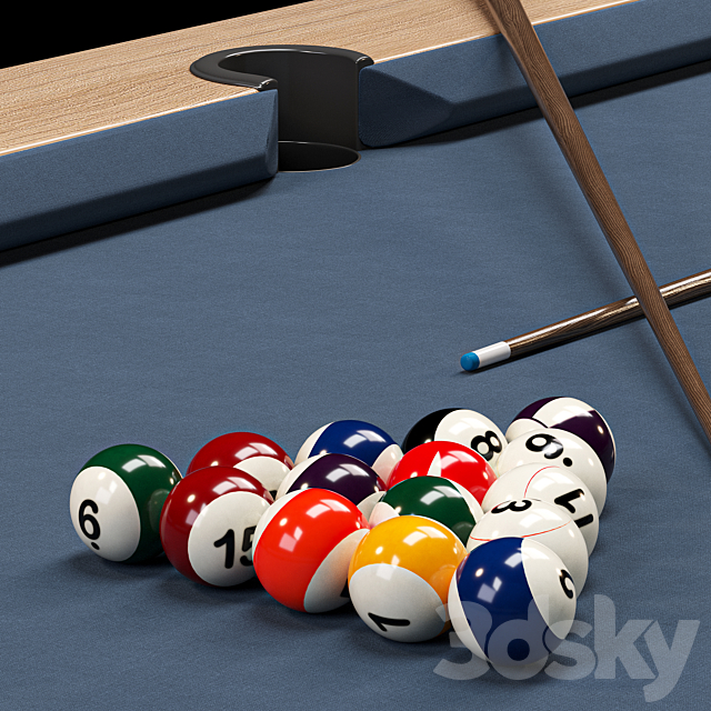 RH Brunswick Parsons Billiards table 3DS Max Model - thumbnail 4