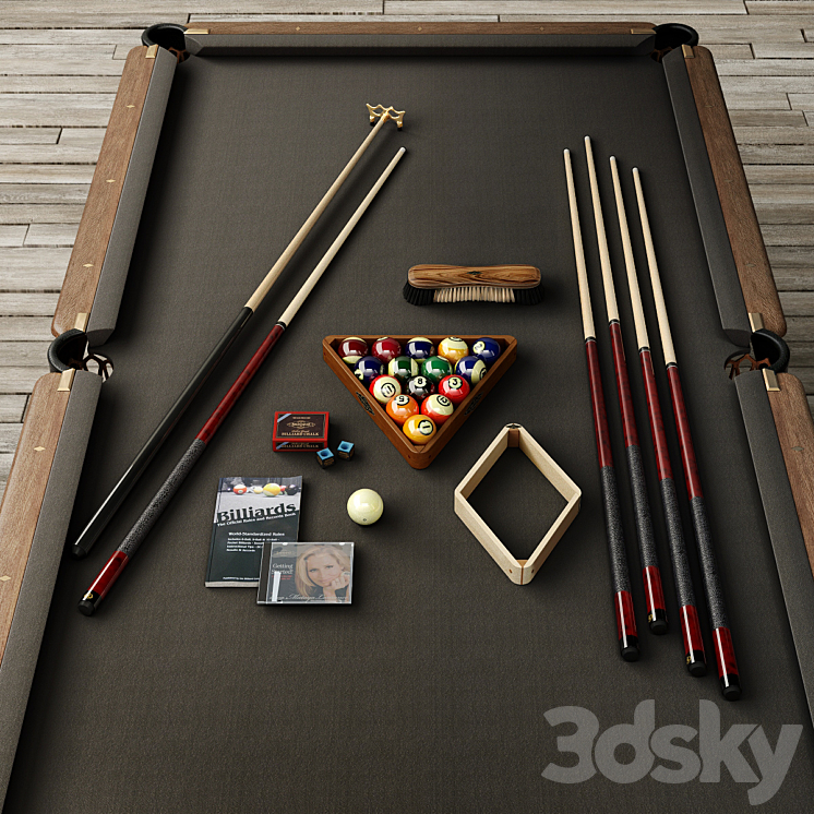 RH \/ BRUNSWICK VINTAGE 1906 BILLIARDS TABLE 3DS Max - thumbnail 2