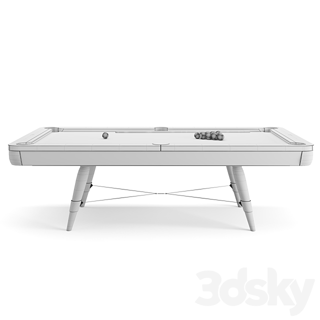 Roosevelt billiard table 3DS Max Model - thumbnail 4