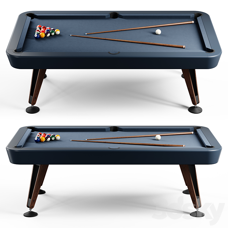 RS Barcelona Diagonal American 7ft Indoor Pool Table 3DS Max Model - thumbnail 3