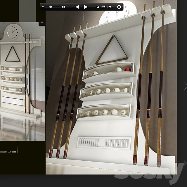 Vismara Cue Rack Baroque 3DS Max Model - thumbnail 2