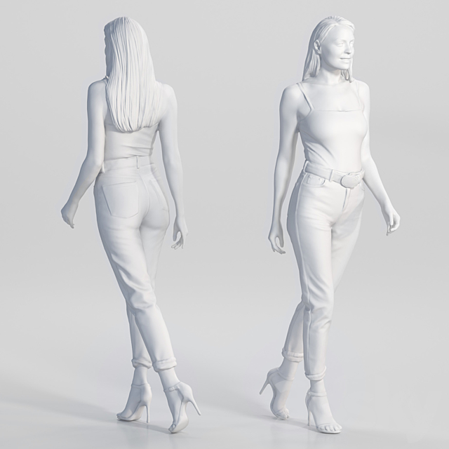 3D People Woman Walking Elena 1058 3DS Max Model - thumbnail 3