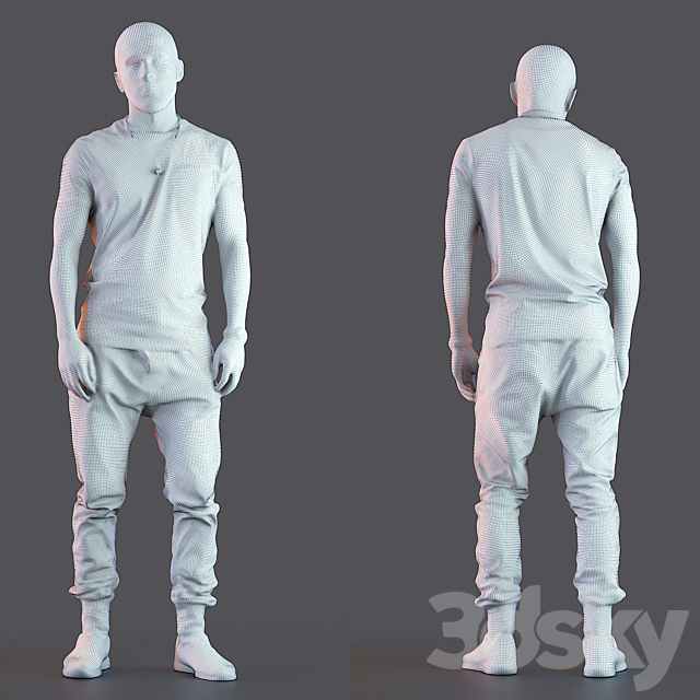 3d scan man 3DS Max Model - thumbnail 2