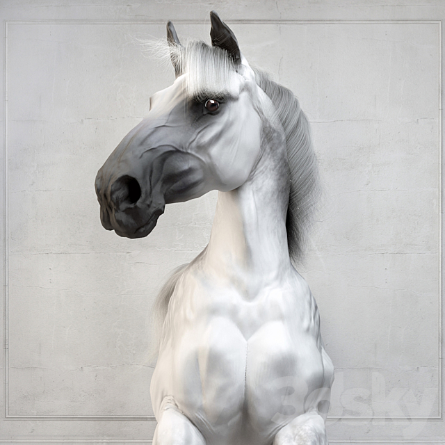 Andalusian Stallion. The Spanish horse. 3DSMax File - thumbnail 3