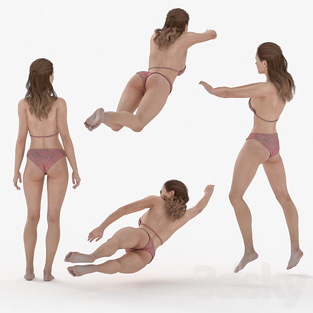 Bikini Woman 04 Poses 3ds Max - thumbnail 2