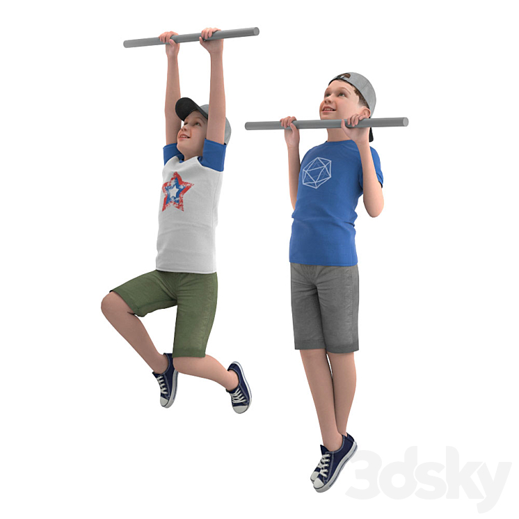 Boy on the horizontal bar 3DS Max - thumbnail 1