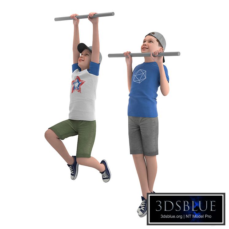 Boy on the horizontal bar 3DS Max - thumbnail 3