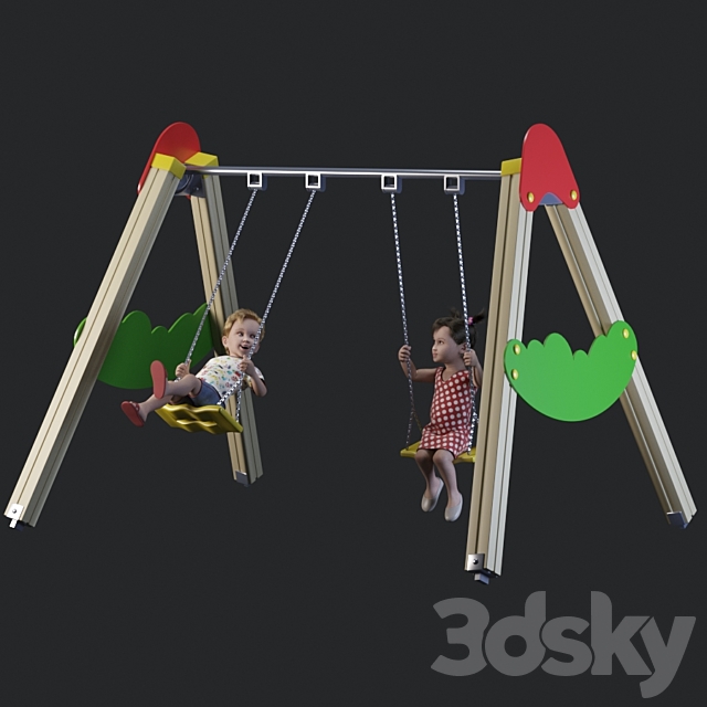 Children on the swing 3DS Max Model - thumbnail 3