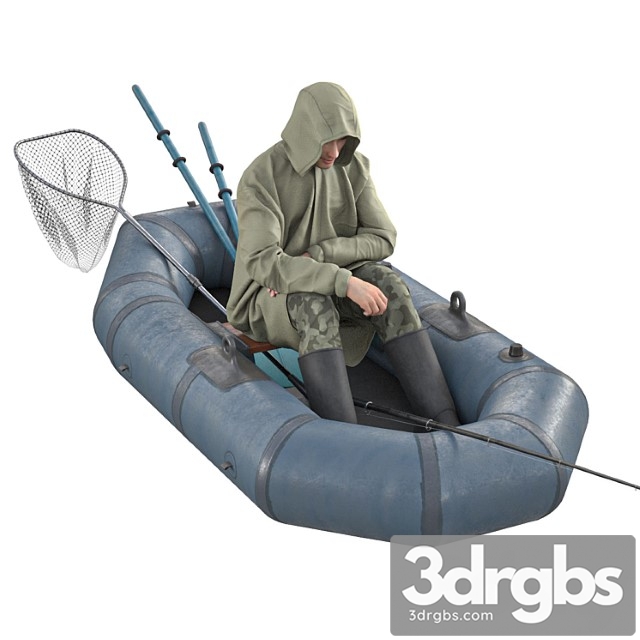 Creature Fisherman in a boat 3dsmax Download - thumbnail 1