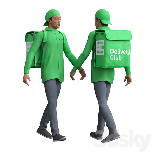 Deliveryman. Delivery Club. 3ds Max - thumbnail 2