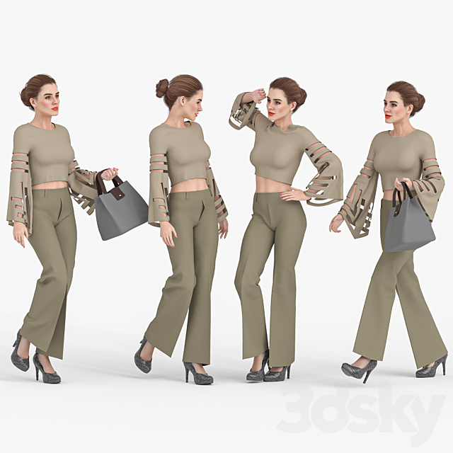 Fashion Woman 04 Poses 3ds Max - thumbnail 1