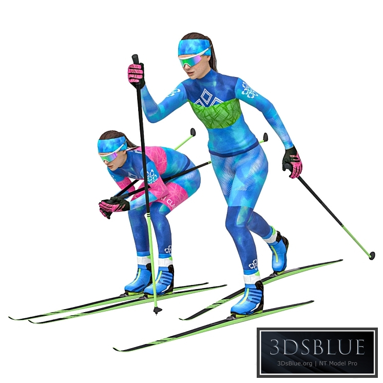 Female skier. Classic skiing 3DS Max - thumbnail 3