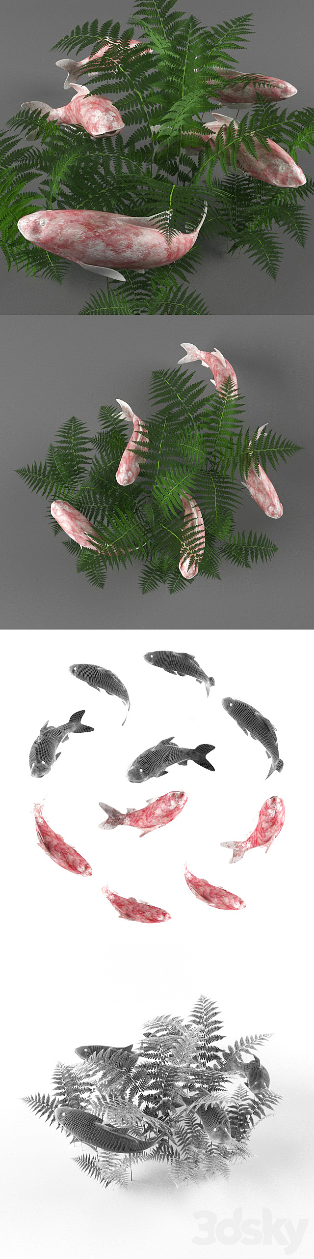 Fish koi 3DS Max Model - thumbnail 2