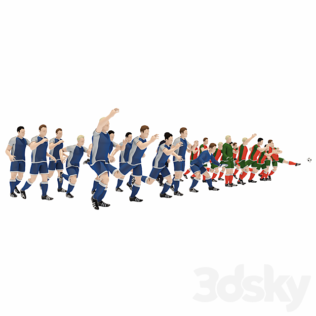 Football players 3ds Max - thumbnail 3