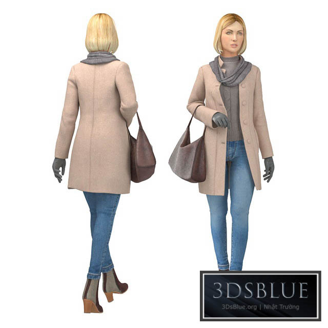 Girl in coat 3DS Max - thumbnail 3