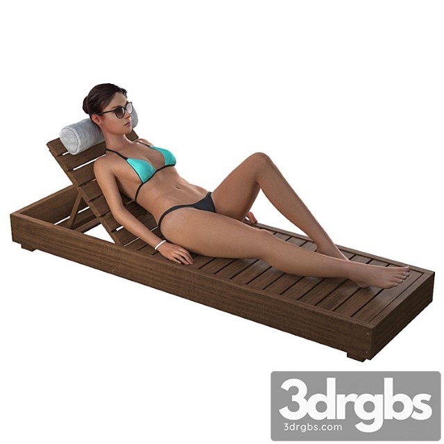 Girl On A Deck Chair 3dsmax Download - thumbnail 1