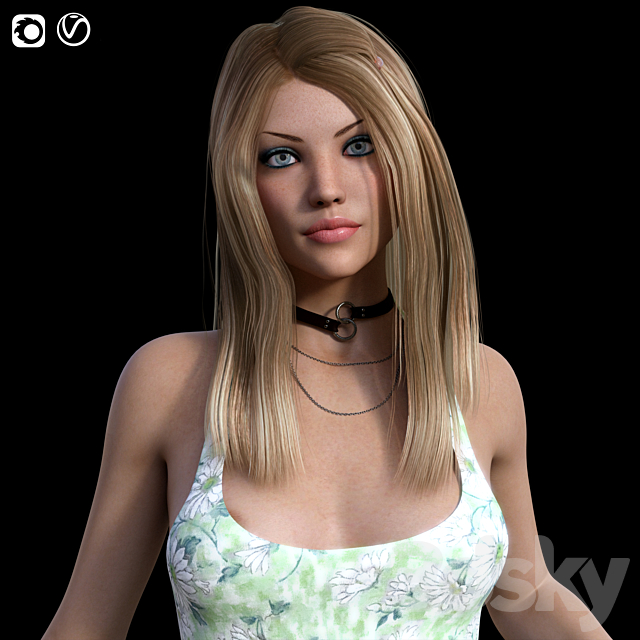 Girl_04 3DS Max Model - thumbnail 2