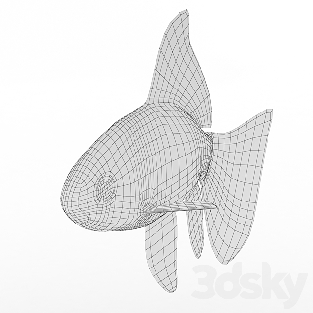 Golden fish 3DS Max Model - thumbnail 3